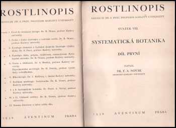 František Antonín Novák: Systematická botanika - díl první