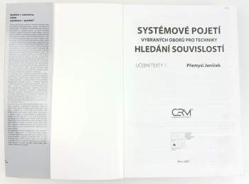 Přemysl Janíček: Systémové pojetí vybraných oborů pro techniky