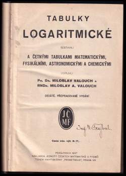 Miloslav A Valouch: Tabulky logaritmické