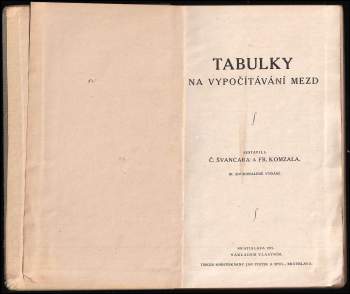 František M Komzala: Tabulky na vypočítávání mezd