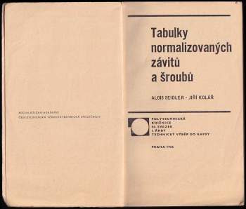 Alois Seidler: Tabulky normalizovaných závitů a šroubů