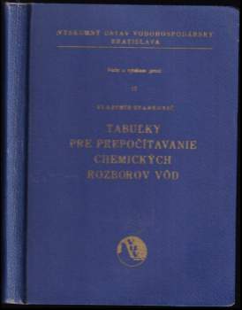 Tabuľky pre prepočítavanie chemických rozborov vôd