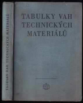 František Glanc: Tabulky vah technických materiálů - určeno pro pracovníky ve skladech, kalkulačních odd a konstrukčních kancelářích.