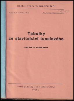Vojtěch Mencl: Tabulky ze stavitelství tunelového