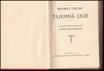 Ridgwell Cullum: Tajemná lilie