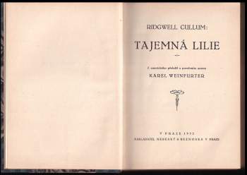Ridgwell Cullum: Tajemná lilie
