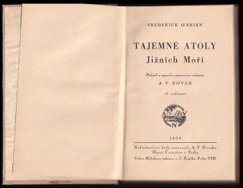 Frederick O'Brien: Tajemné atoly jižních moří