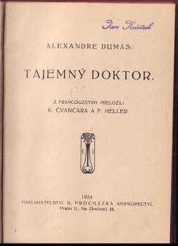 Alexandre Dumas: Tajemný doktor