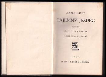 Zane Grey: Tajemný jezdec