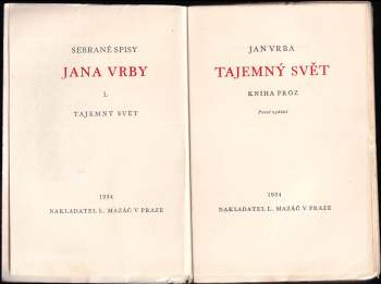 Jan Vrba: Tajemný svět