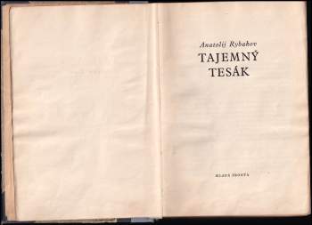 Anatolij Naumovič Rybakov: Tajemný tesák