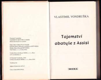 Vlastimil Vondruška: Tajemství abatyše z Assisi
