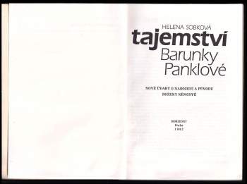 Helena Sobková: Tajemství Barunky Panklové