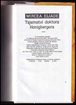 Mircea Eliade: Tajemství doktora Honingbergera