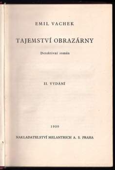 Emil Vachek: Tajemství obrazárny