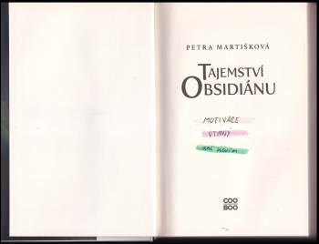 Petra Martíšková: Tajemství obsidiánu