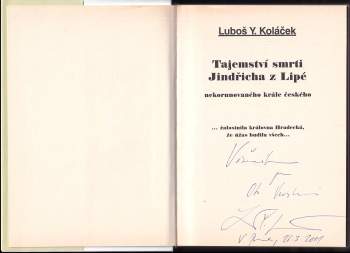 Luboš Y Koláček: Tajemství smrti Jindřicha z Lipé, nekorunovaného krále českého