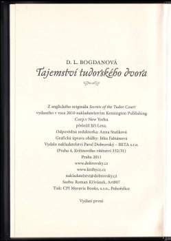 D. L Bogdan: Tajemství tudorského dvora