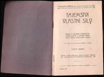 František Vlček: Tajemství vlastní síly : nauka o osobním magnetismu, sebeovládání a pevném charakteru, vytrvalosti