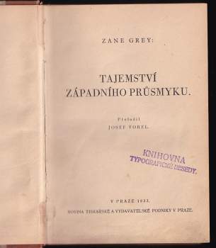 Zane Grey: Tajemství západního průsmyku