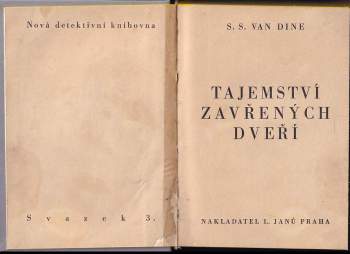 S. S. van Dine: Tajemství zavřených dveří