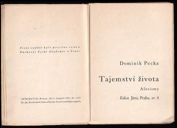 Dominik Pecka: Tajemství života
