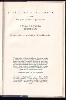 Tajná kronika Mongolů