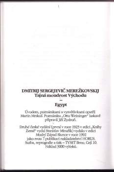 Dmitrij Sergejevič Merežkovskij: Tajná moudrost východu: Egypt