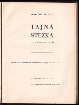 Paul Brunton: Tajná stezka