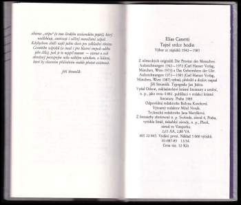 Elias Canetti: Tajné srdce hodin