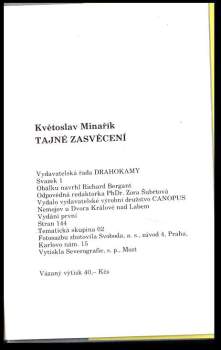 Květoslav Minařík: Tajné zasvěcení
