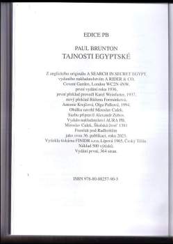 Paul Brunton: Tajnosti egyptské