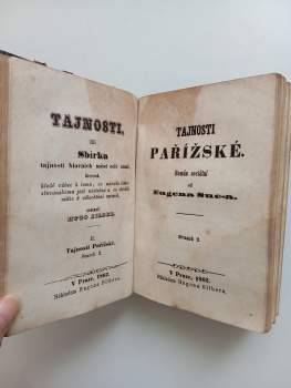 Eugène Sue: Tajnosti pařížské 1 - 4 SVÁZANÉ DO DVOU SVAZKŮ