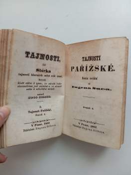 Eugène Sue: Tajnosti pařížské 1 - 4 SVÁZANÉ DO DVOU SVAZKŮ
