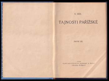 Eugène Sue: Tajnosti pařížské