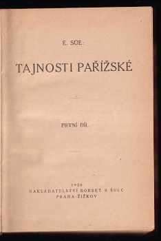 Eugène Sue: Tajnosti pařížské