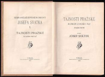 Josef Svátek: Tajnosti pražské
