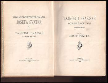Josef Svátek: Tajnosti pražské