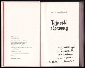 Naďa Horáková: Tajnosti sborovny