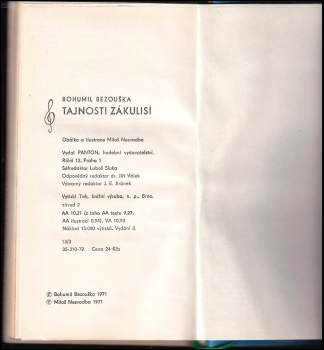 Bohumil Bezouška: Tajnosti zákulisí