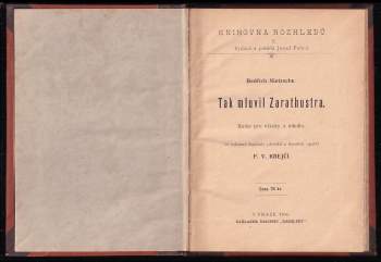 Friedrich Nietzsche: Tak mluvil Zarathustra