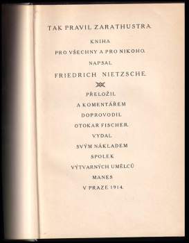 Friedrich Nietzsche: Tak pravil Zarathustra