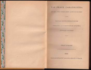 Friedrich Nietzsche: Tak pravil Zarathustra