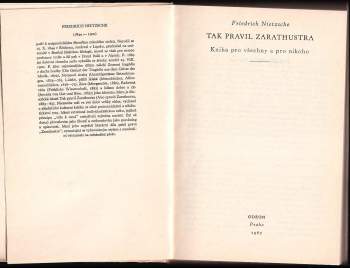 Friedrich Nietzsche: Tak pravil Zarathustra