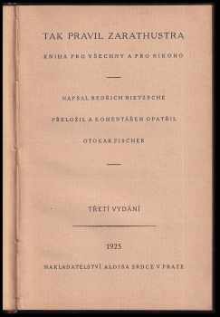 Friedrich Nietzsche: Tak pravil Zarathustra
