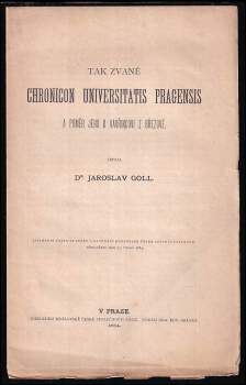 Tak zvané Chronicon universitatis Pragensis a poměr jeho k Vavřinci z Březové
