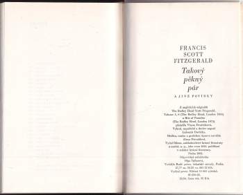 Francis Scott Fitzgerald: Takový pěkný pár a jiné povídky