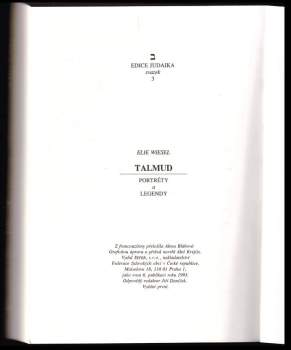 Elie Wiesel: Talmud