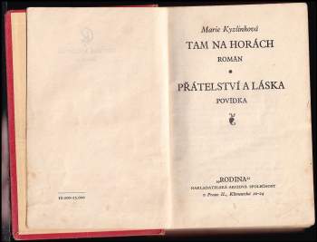 Marie Kyzlinková: Tam na horách