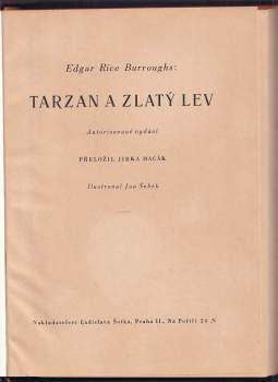 Edgar Rice Burroughs: Tarzan a zlatý lev